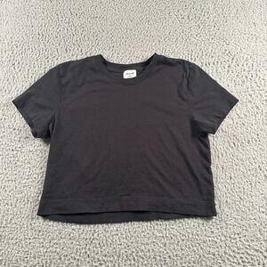 Aritiza Wilfred Free T-Shirt Black Size Small Cropped Cotton Casual